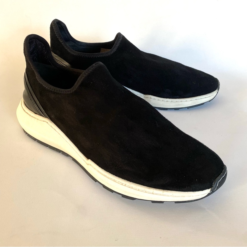 Vince Marlon Women’s Black Suede Slip On Comfort Sneakers 8 M Walking Shoes